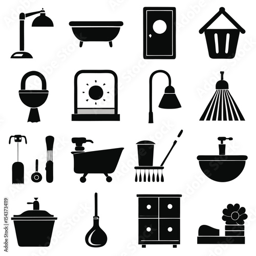 Bathroom elements vector illustration