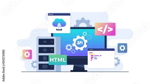 cloud computing concept with cloud computing