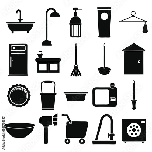 Bathroom elements vector illustration