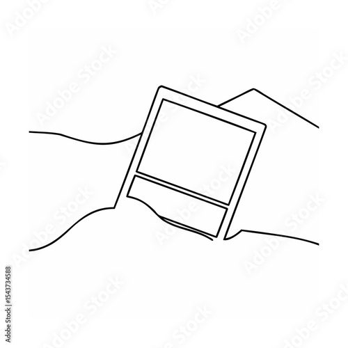 Single Line Art Square Frame in Sand single line drawing