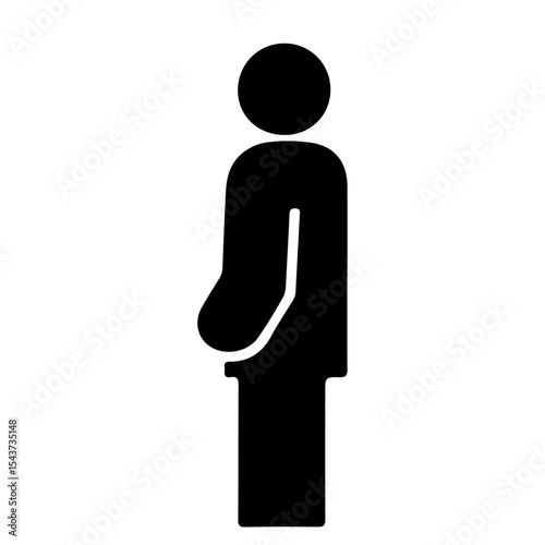 Pregnant Woman Silhouette Vector Illustration, Black Icon