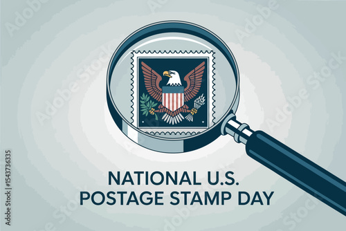 National U.S. Postage Stamp Day Eagle Collectible Mail Illustration