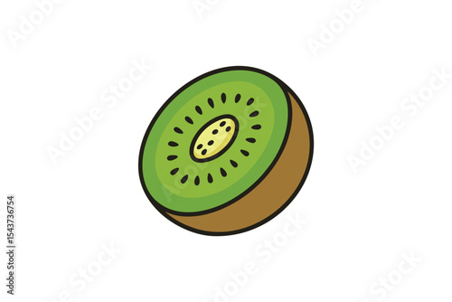 hand drawn kiwi fruit doodle style illustration
