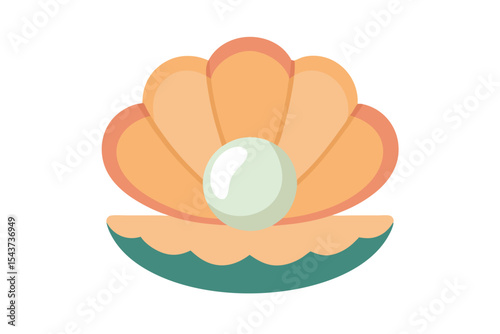 pearl in seashell open seashell scallop and pearl.