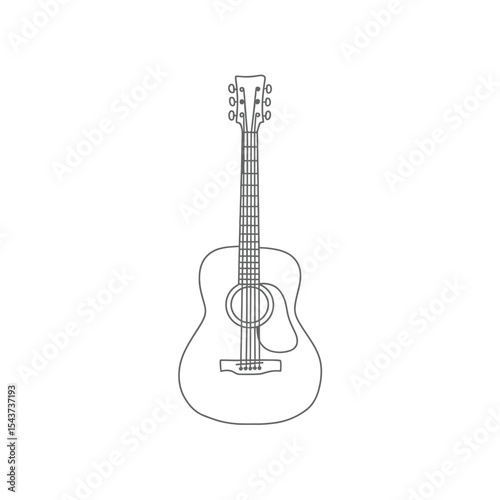 Acoustic Guitar Line Art Illustration