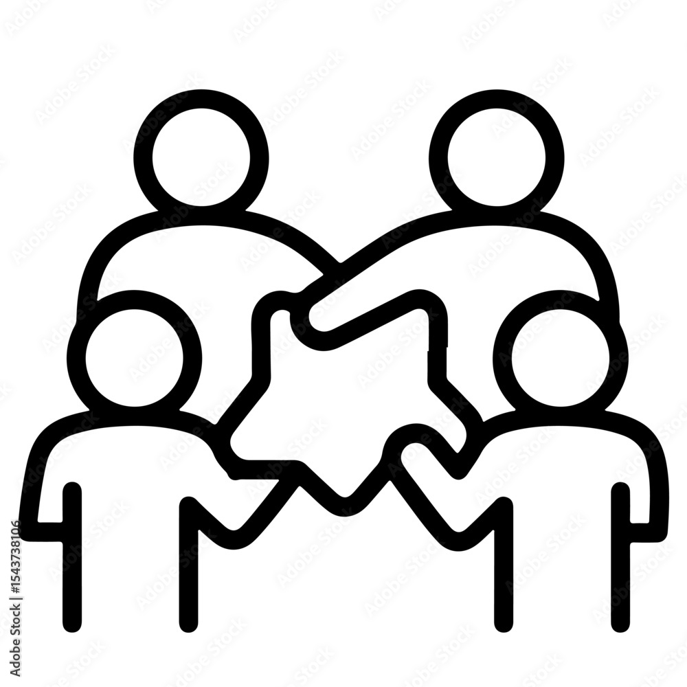 Fototapeta premium Teamwork Collaboration, People Connecting, Vector Illustration