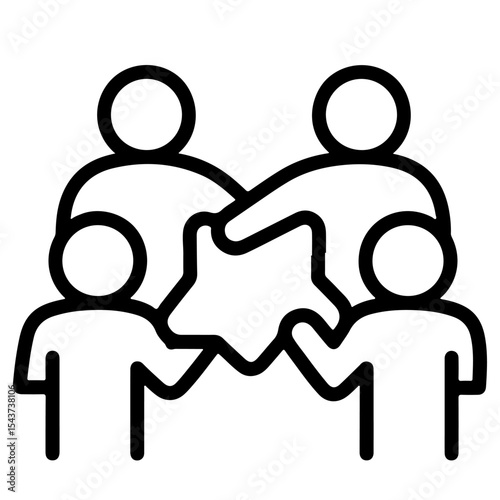 Teamwork Collaboration, People Connecting, Vector Illustration