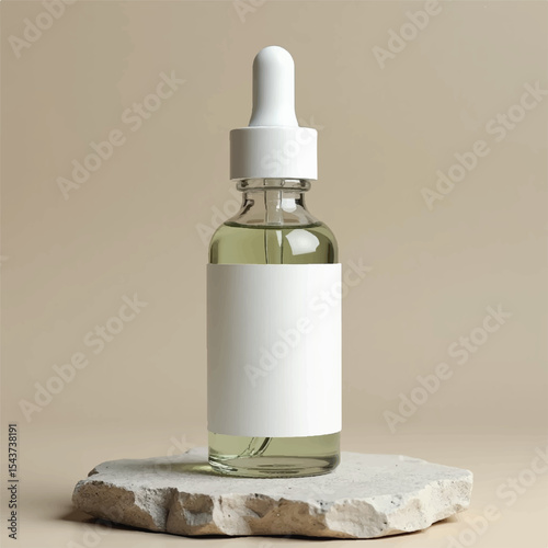 cosmetic tube, cosmetic serum bottle,cosmetic cream jar, transparent bottle placed on rock, without label, realistic cosmetic mockups, shampoo bottle towel, flower, stone, background,3d product render