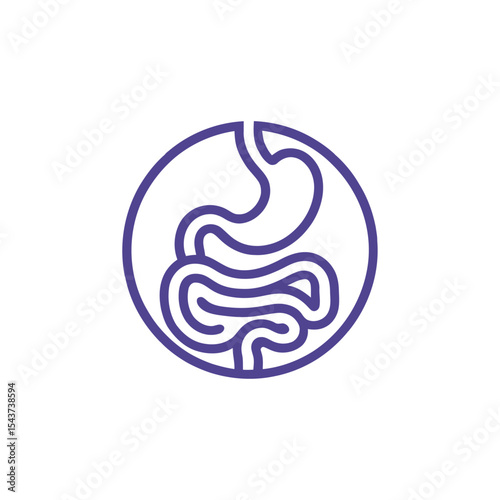 Digestive system organ icon inside circle