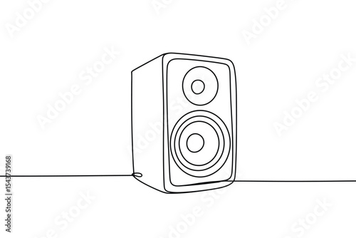 Single line drawing of a speaker