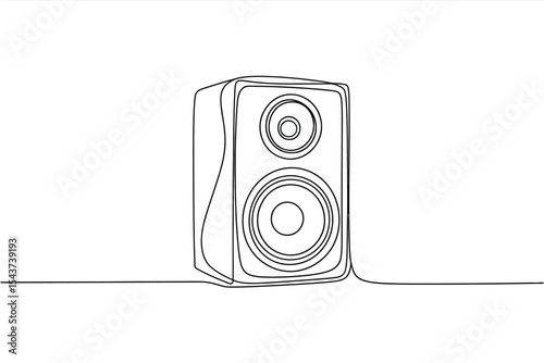 Single line drawing of a speaker