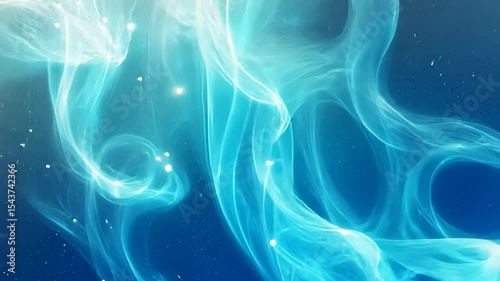 Abstract Digital Network Visualization with Glowing Light Particles and Dynamic Data Flow
