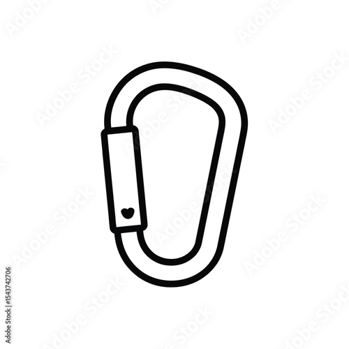 Climbing Carabiner Clip Safety Gear Icon