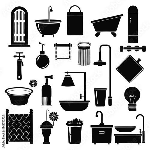 Bathroom elements vector illustration
