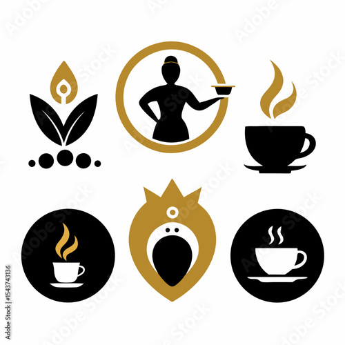 Coffee and tea shop logo collection
