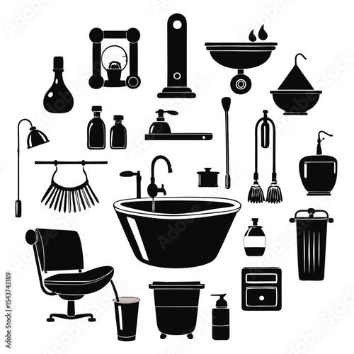 Bathroom elements vector illustration
