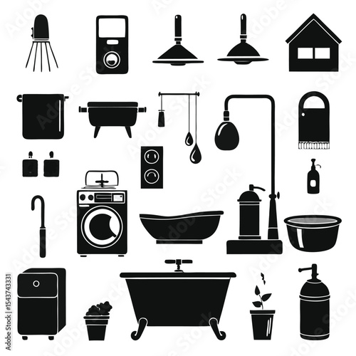 Bathroom elements vector illustration
