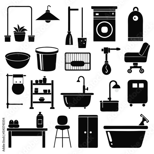 Bathroom elements vector illustration
