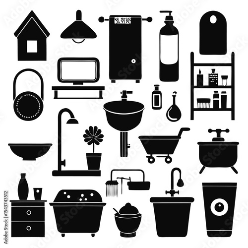 Bathroom elements vector illustration
