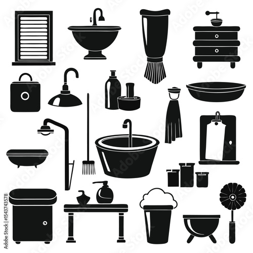 Bathroom elements vector illustration
