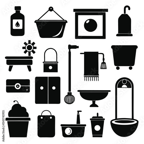 Bathroom elements vector illustration
