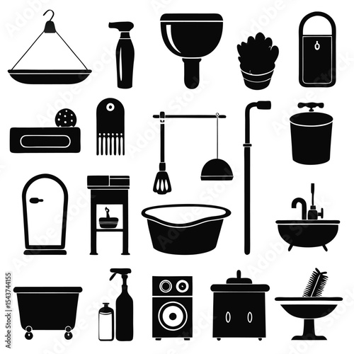 Bathroom elements vector illustration
