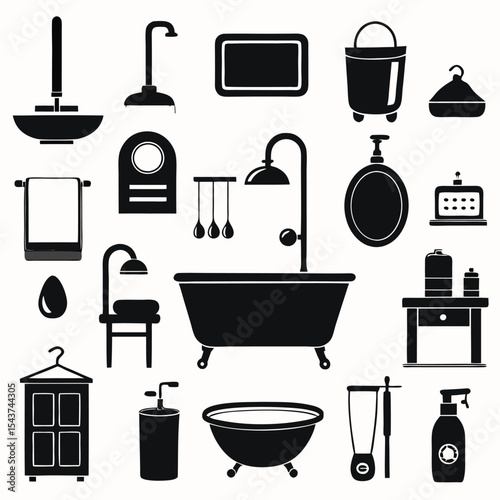 Bathroom elements vector illustration
