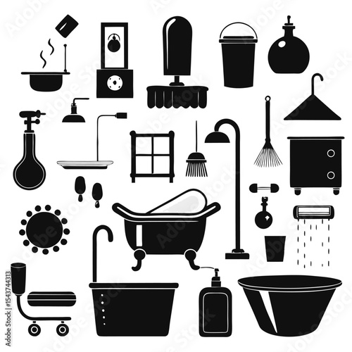 Bathroom elements vector illustration
