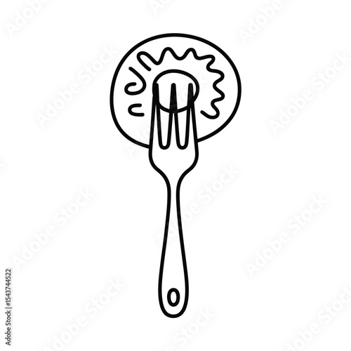 Delicious Donut with Fork Sweet Treat Illustration