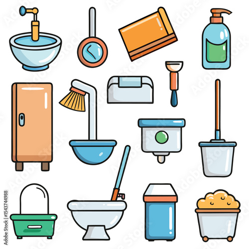 Bathroom elements vector illustration
