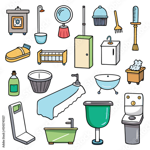 Bathroom elements vector illustration
