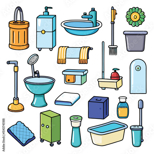 Bathroom elements vector illustration
