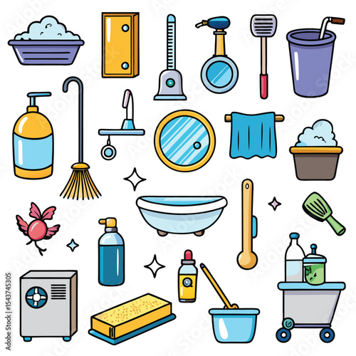 Bathroom elements vector illustration
