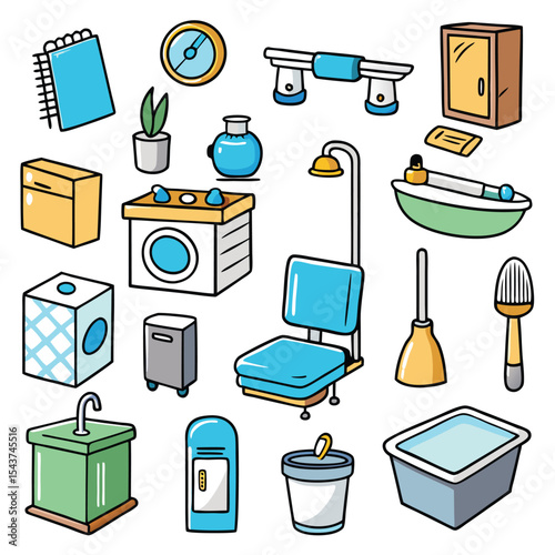 Bathroom elements vector illustration
