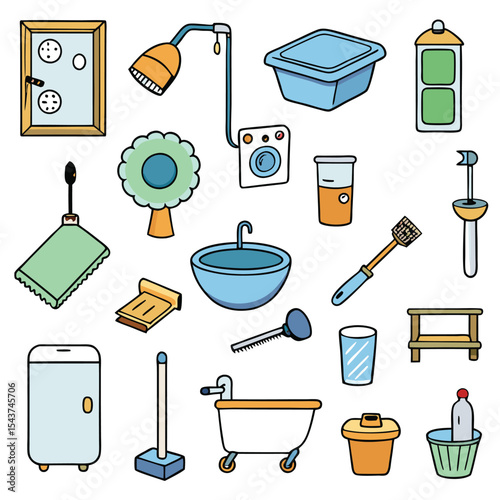Bathroom elements vector illustration
