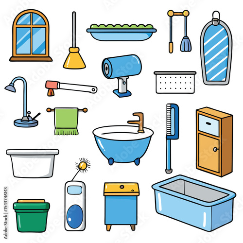 Bathroom elements vector illustration
