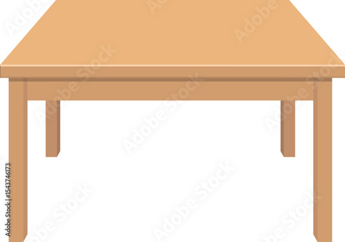 Simple Table Illustration: A clean illustration of a simple wooden table.