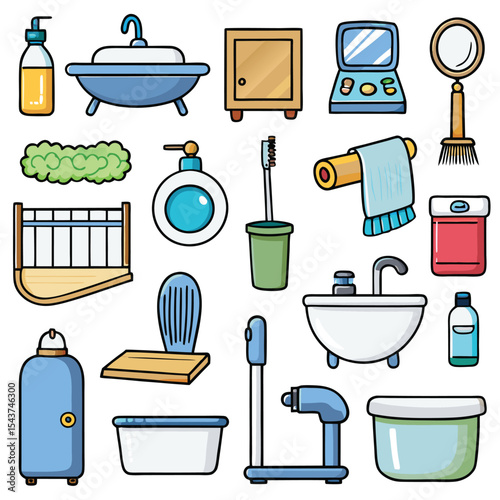 Bathroom elements vector illustration
