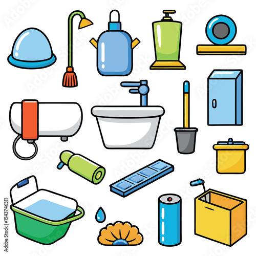 Bathroom elements vector illustration
