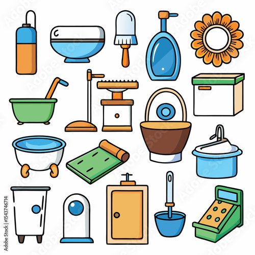 Bathroom elements vector illustration
