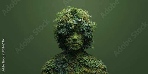 Nature-Inspired Fashion with Green Leaves Headpiece

