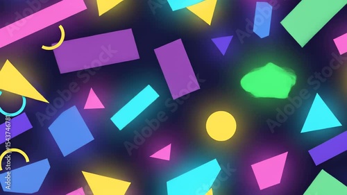 Dynamic Neon Shapes: Abstract Geometric Background Animation