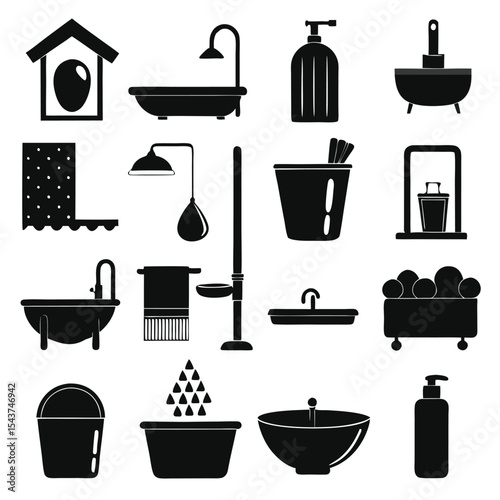 Bathroom elements vector illustration
