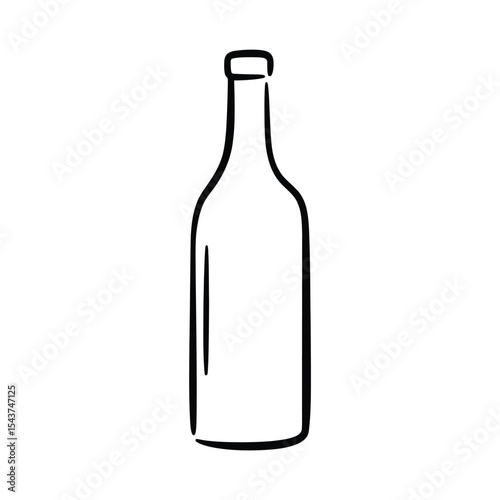 Simple line drawing of an empty glass bottle