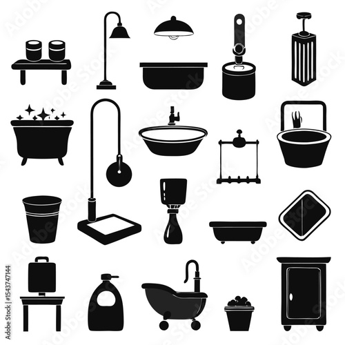 Bathroom elements vector illustration
