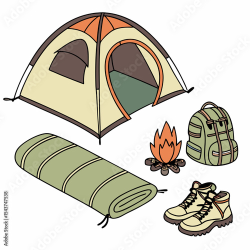 camping vector  illustration