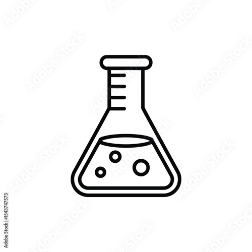 Erlenmeyer flask icon line art science chemistry lab