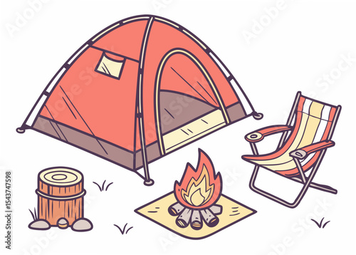 camping vector  illustration