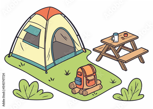 camping vector  illustration