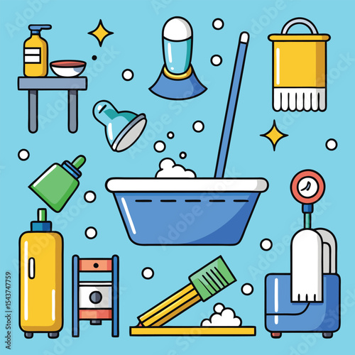 Bathroom elements vector illustration